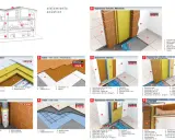 Detalle de aislamiento acústico en construcción. Muestra soluciones para cubiertas, suelos, paredes y techos, destacando la protección frente al ruido con materiales como TECSOUND.