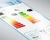 Etiqueta de eficiencia energética, con escalas de A+++ a G, que cumple la directiva ERP. Muestra el consumo en kW y el nivel de ruido en dB.