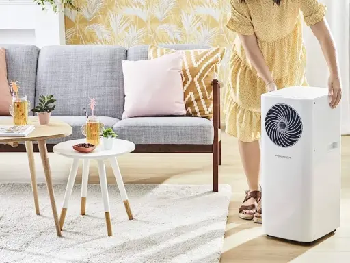 Aire acondicionado portátil, ideal para saber cómo poner un aire acondicionado sin salida al exterior. Enfría tu hogar sin obras.